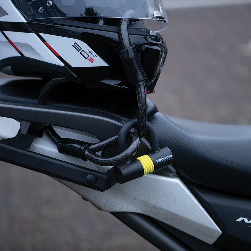 OXFORD Loop Lock15 Anti-Diebstahl-Verschlusskabel + Mini-Vorhängeschloss - 15 mm x 2.0 m