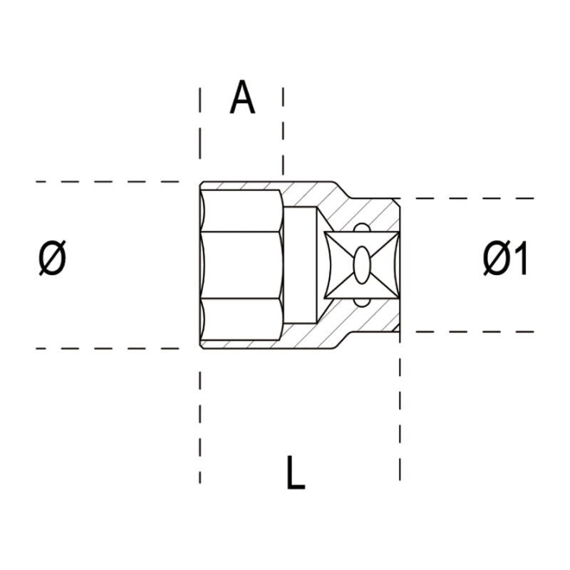 BETA Sechskant Steckschlüssel - 65 mm