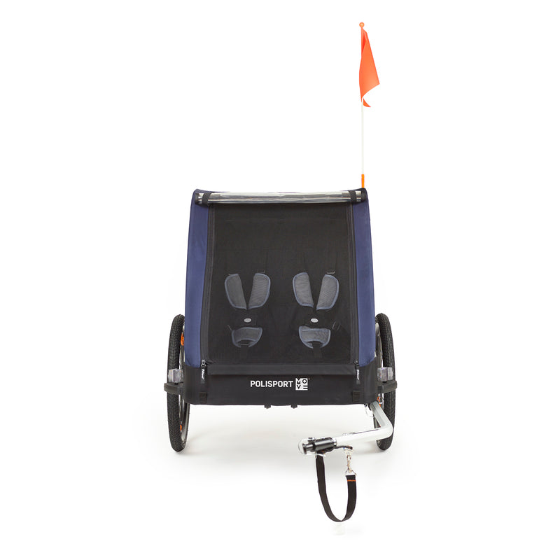 POLISPORT Kinderanhänger ohne Kinderwagen-Set Grau/Blau