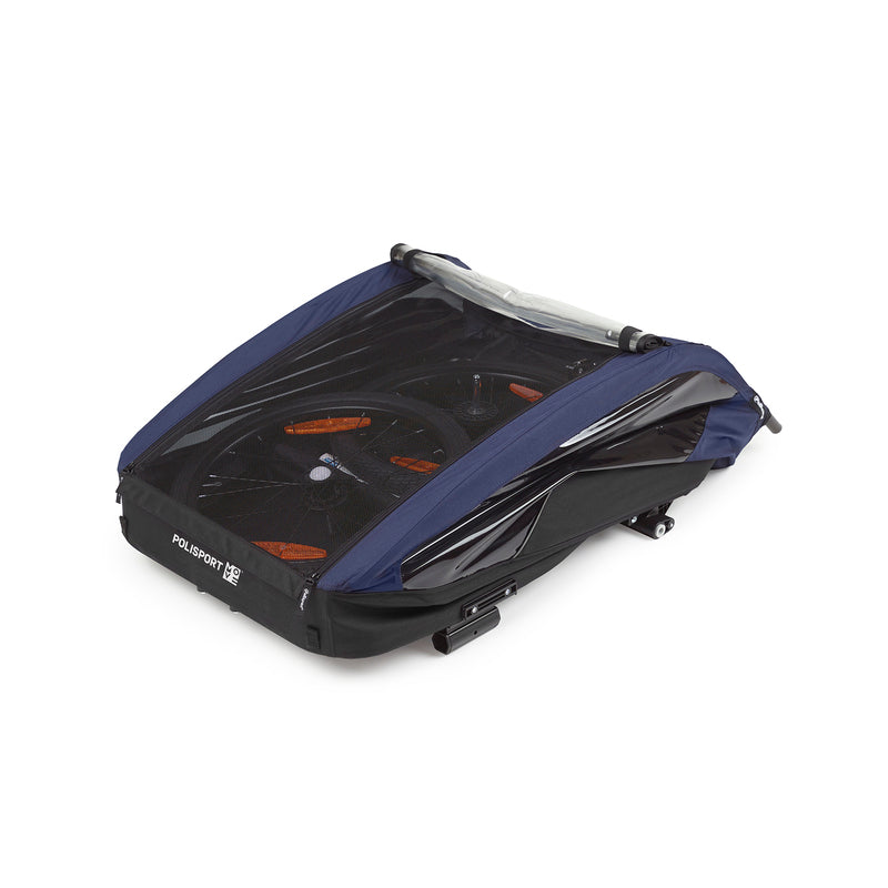 POLISPORT Kinderanhänger ohne Kinderwagen-Set Grau/Blau