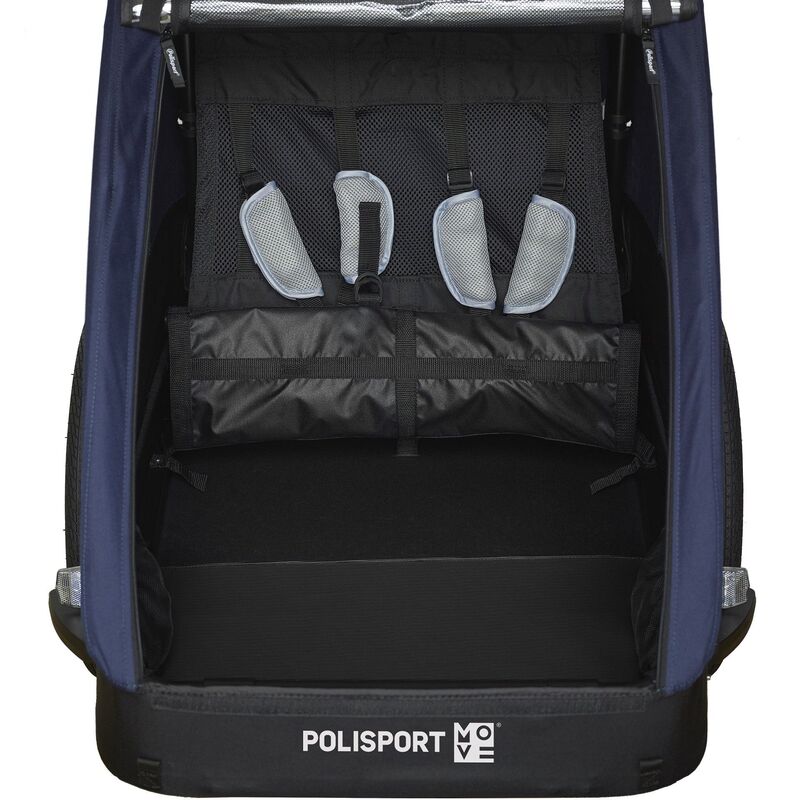 POLISPORT Kinderanhänger & Kinderwagen komplett Grau/Blau