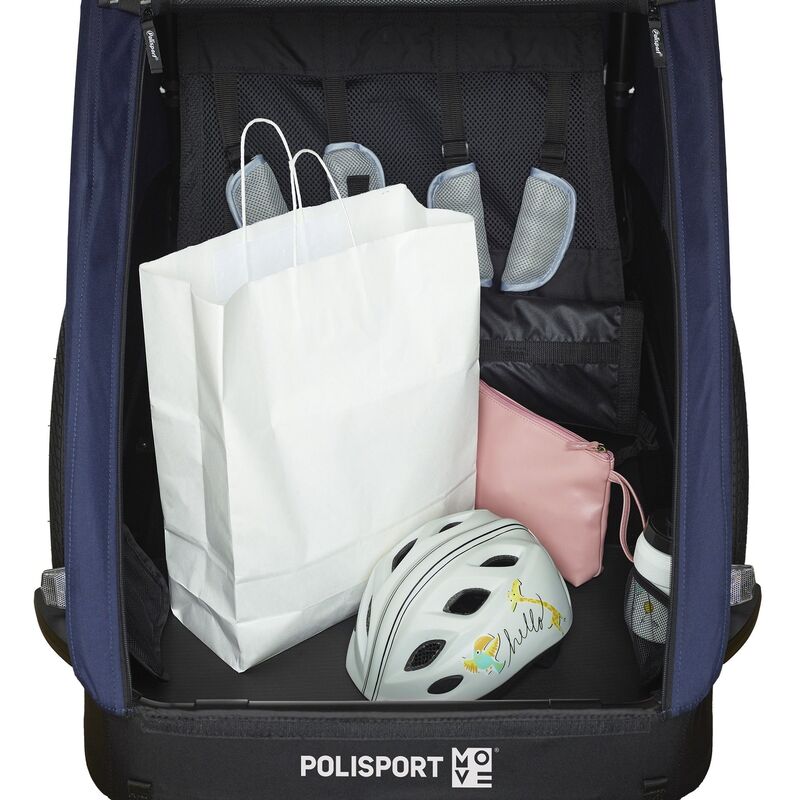 POLISPORT Kinderanhänger & Kinderwagen komplett Grau/Blau