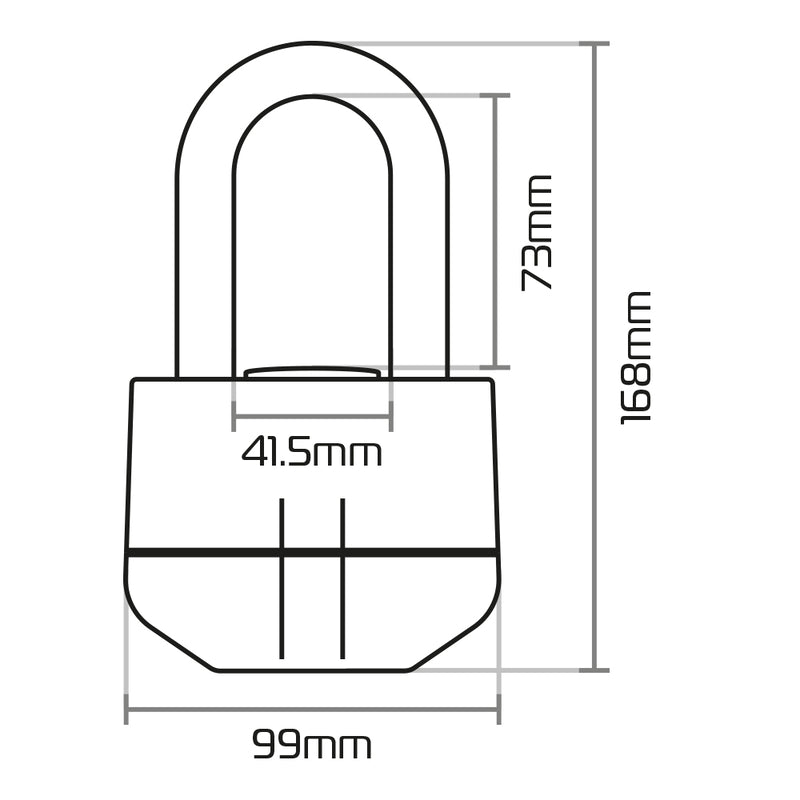 OXFORD Boss Alarm 16mm Vorhängeschloss Schwarz