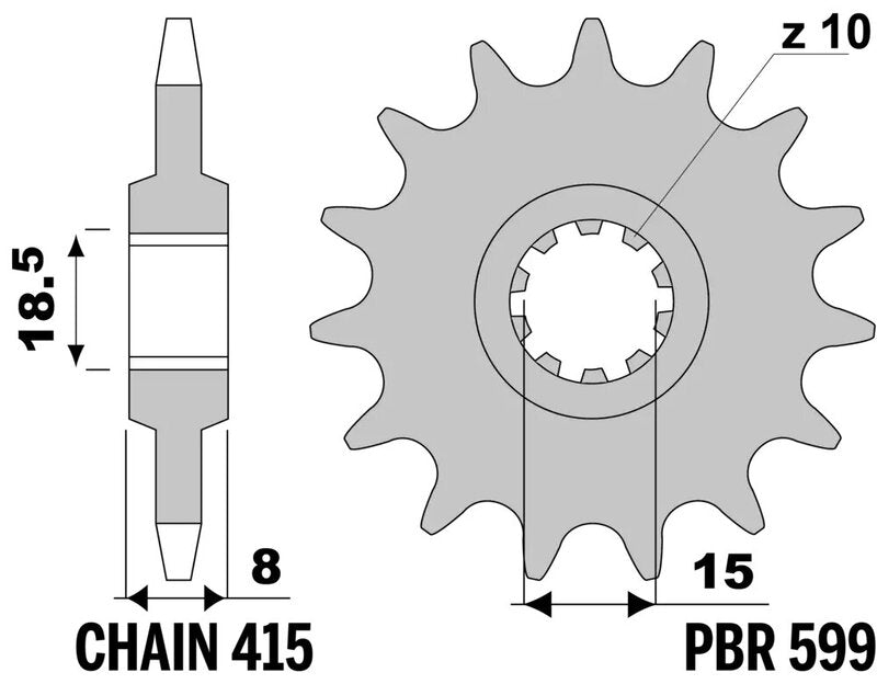 PBR Standard Stahlritzel vorne - 415