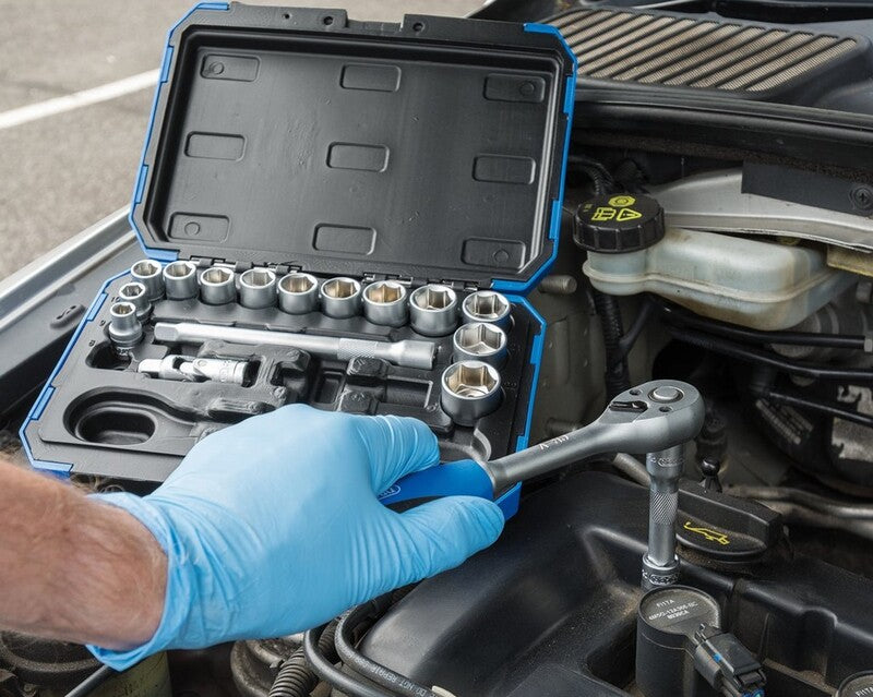 DRAPER Metric & Inch 3/8" Sockets & Ratchet Set - 18 Pieces