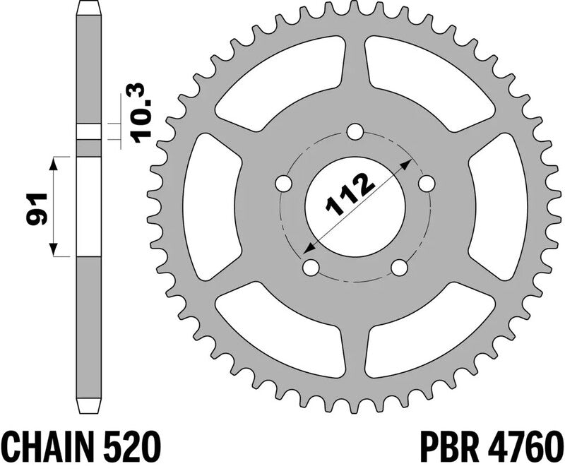PBR Stahl Standard Kettenrad 4760 - 520