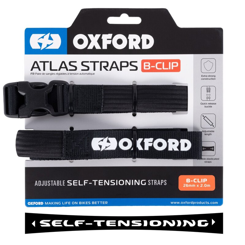 OXFORD Atlas B-Clip 26mm x 2.0M Schwarz (Paar)