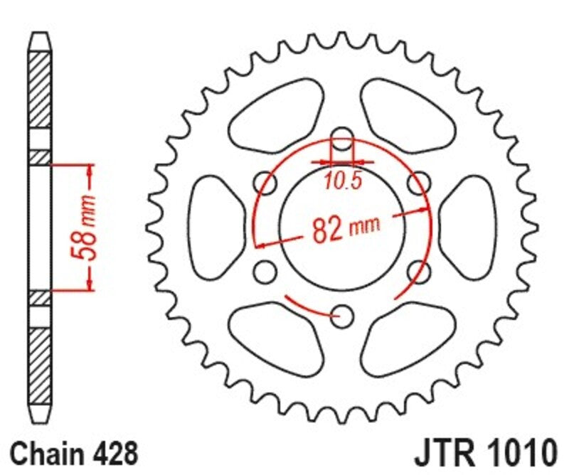 JT SPROCKETS Kettenrad Stahl 1010 - 428