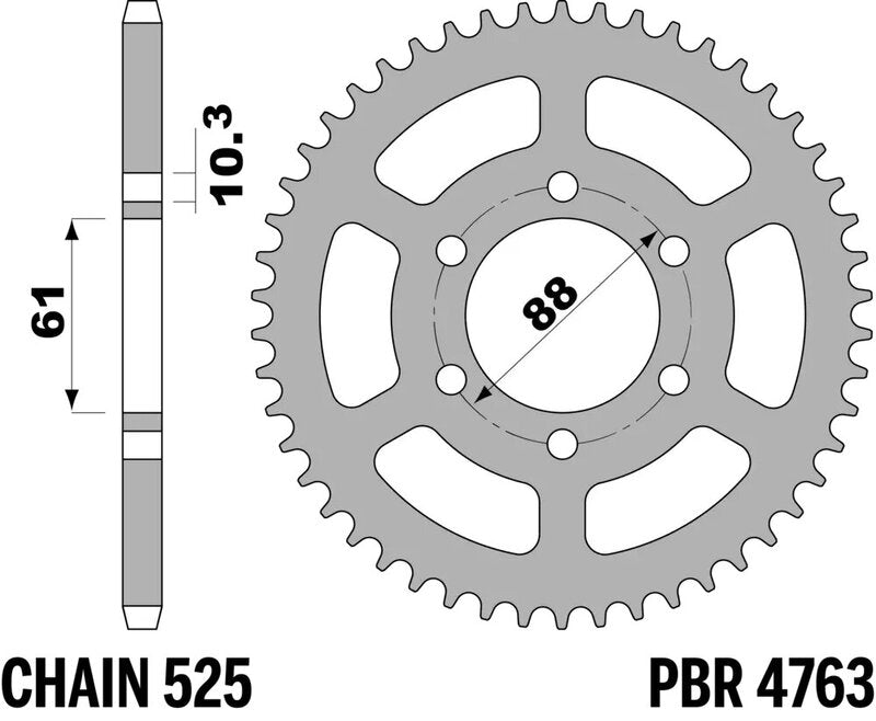 PBR Kettenrad Stahl Standard - 525