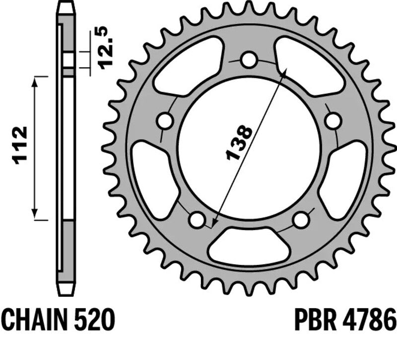 PBR Standard C45 Stahlritzel hinten 4786 - 520