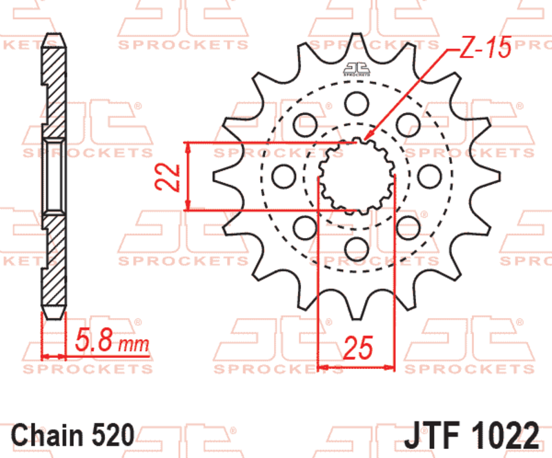 JT SPROCKETS Standard Stahlritzel vorne - 520