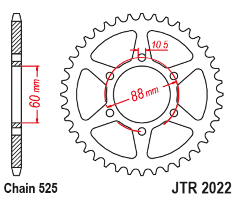 JT SPROCKETS Standard Stahlritzel hinten 2022 - 525