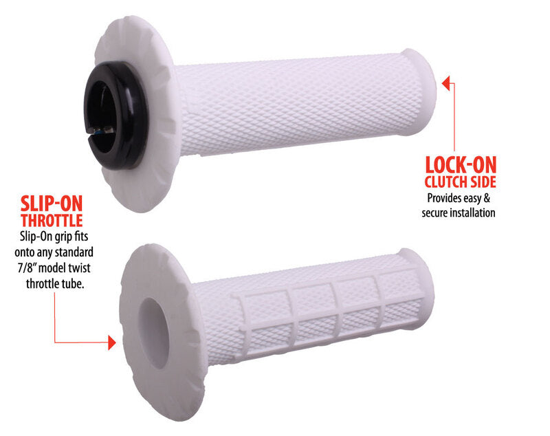 ODI Universal Half-Waffle Lock-On Griffe - Weiß/Schwarz
