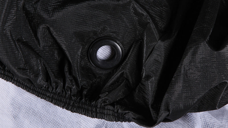 VECTOR Heavy Duty Abdeckplane außen für Motorrad/Scooter mit Topcase hohe Windschutzscheibe - Schwarz - XL