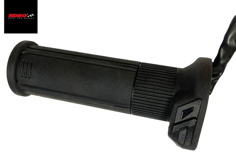 KOSO HG 13 Heizgriffe 7/8 Zoll + 1 Zoll L=120mm (HG-13 mit integriertem Schalter) - schwarz