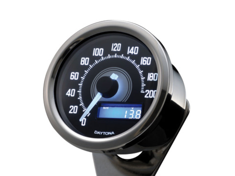 DAYTONA VELONA, Digitaler Tachometer, rund Ø 60 mm, mit Halter, chrom