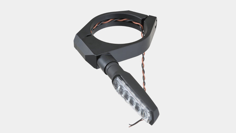 DAYTONA Gabelschellensatz mit Blinkerhalter Aluminium schwarz 35 mm