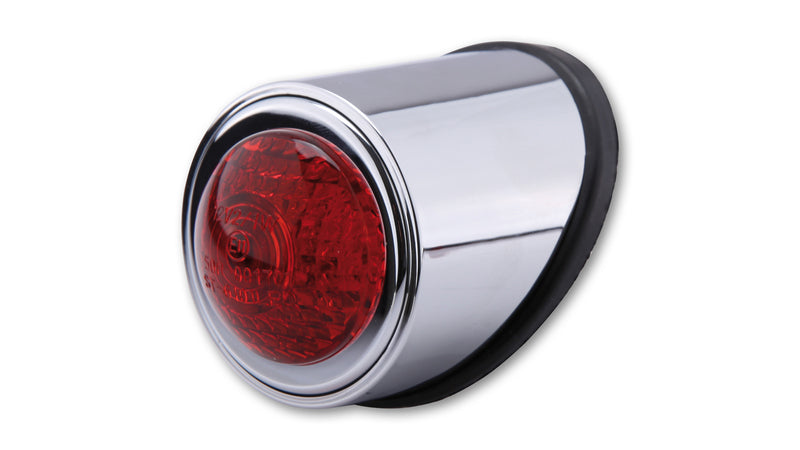 HIGHSIDER smart LED-Rücklicht OLD SCHOOL TYP1, chrom, rotes Glas, E-gepr.