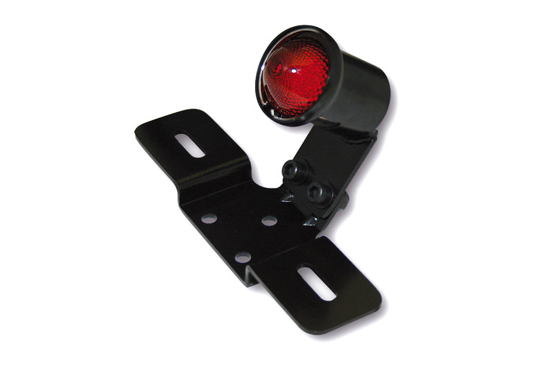 HIGHSIDER smart LED-Rücklicht OLD SCHOOL TYP3, schwarz, rotes Glas, mit Nr.-Schildhalter