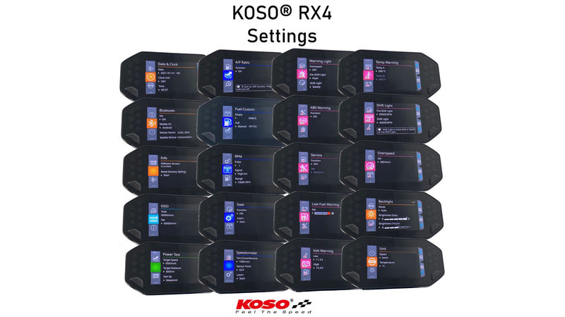 KOSO Digitales Multifunktions-Cockpit RX-4 für MT-07/09, XSR 700/900