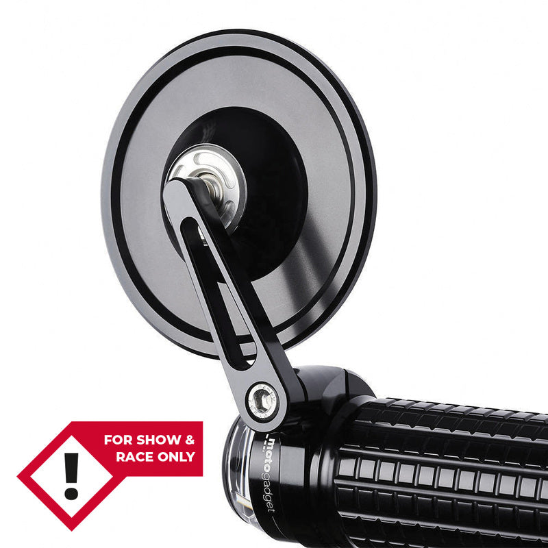 MOTOGADGET Mo.View Spy, Lenkerendenspiegel ohne Glas, rund, schwarz, ohne E-Prüfzeichen