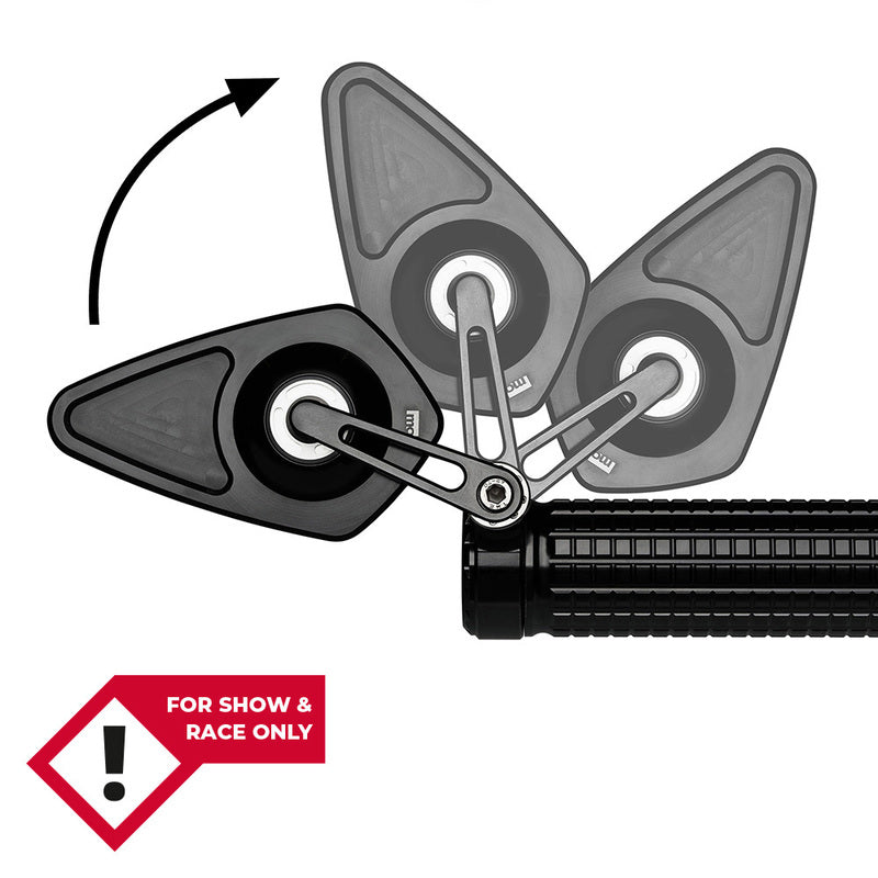 MOTOGADGET Mo.View Blade Flip, glasloser Spiegel, Raute, Gitterpositionen, Schwarz, kein E-Prüfzeichen