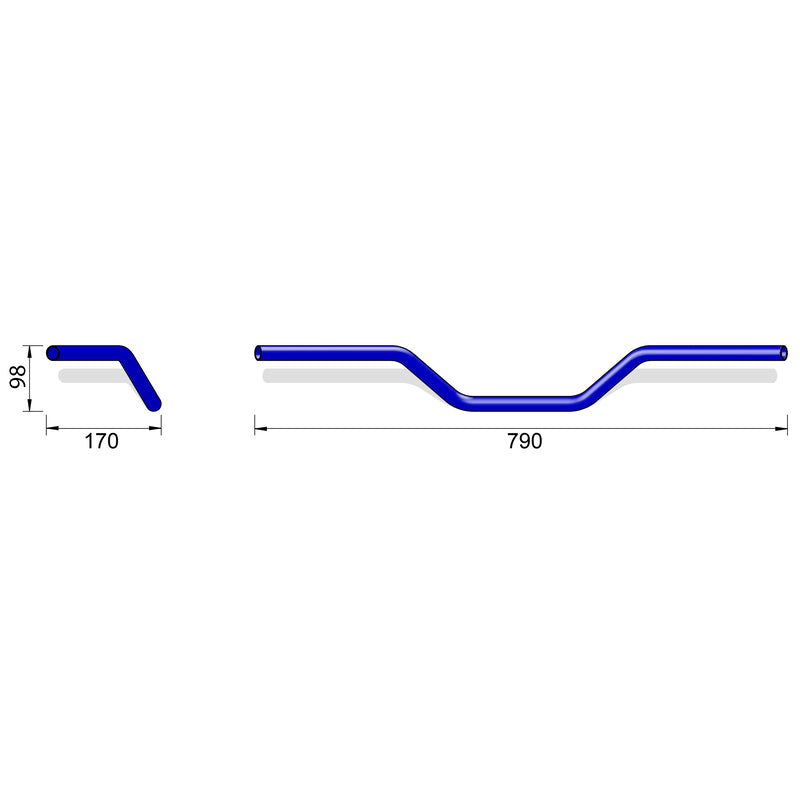 HIGHSIDER pro Alu-Lenker Naked Bike A02, 7/8 Zoll, silber