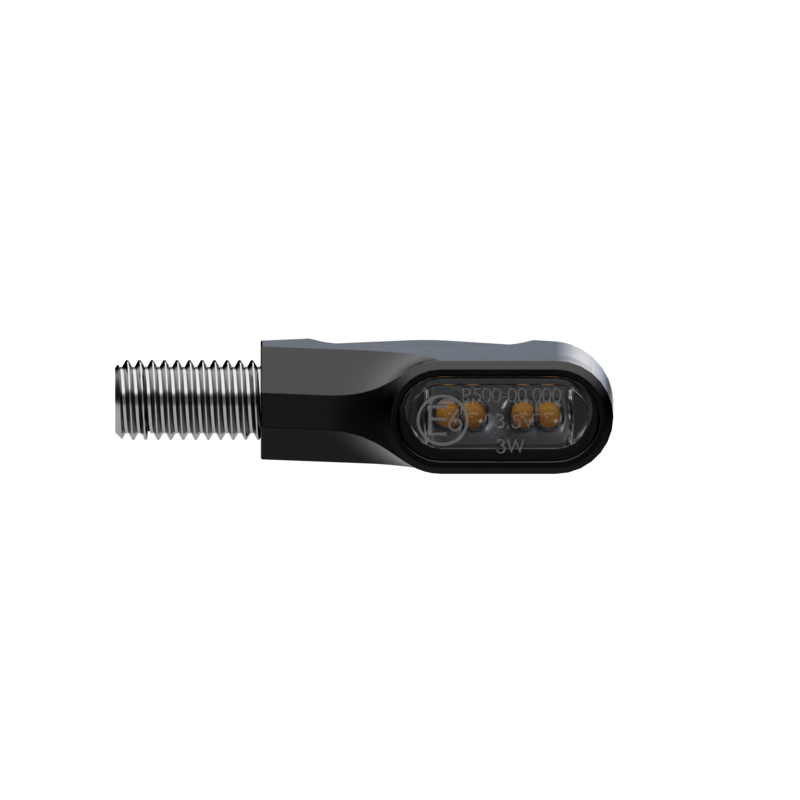 HIGHSIDER Ventura-X LED-Blinker, Schwarz, getöntes Glasgrau