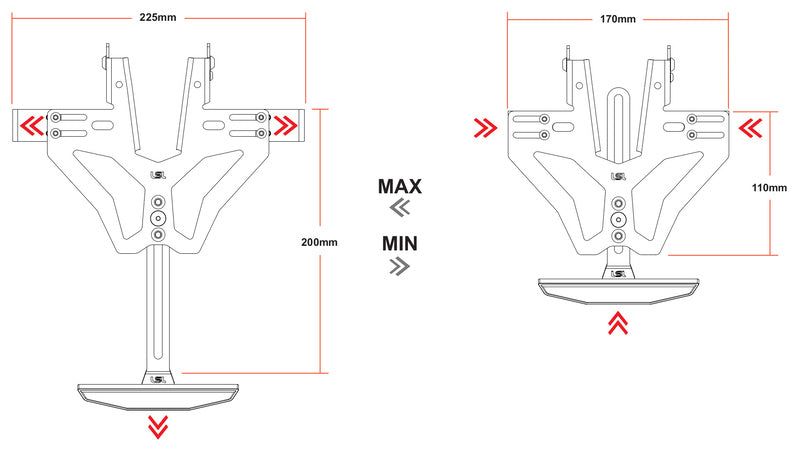 LSL MANTIS-RS für Yamaha YZF-R 125, ohne Kennzeichenbeleuchtung