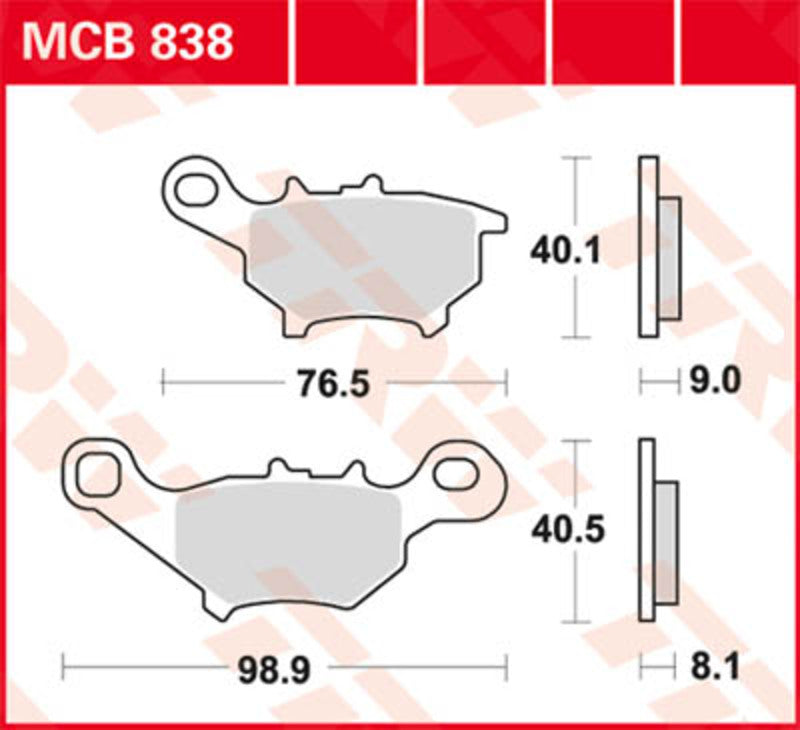 TRW Lucas Bremsbelag MCB838