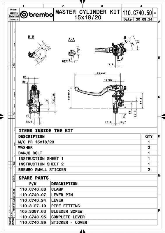 BREMBO UPGRADE 16RCS Corsa Corta Radial-Kupplungsgeberzylinder – Klapphebel