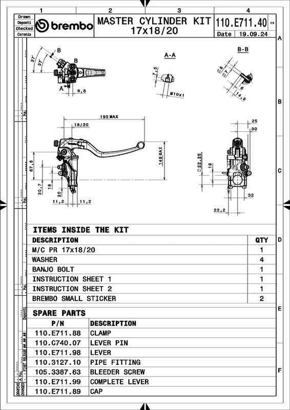 BREMBO Racing 17RCS Corsa Corta RR Radial Hauptbremszylinder