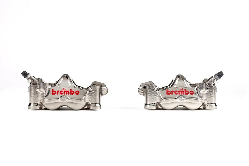 BREMBO Paar GP4RX - 18mm Bremssättel (CNC-gefräst - verchromt) (mit Belägen)