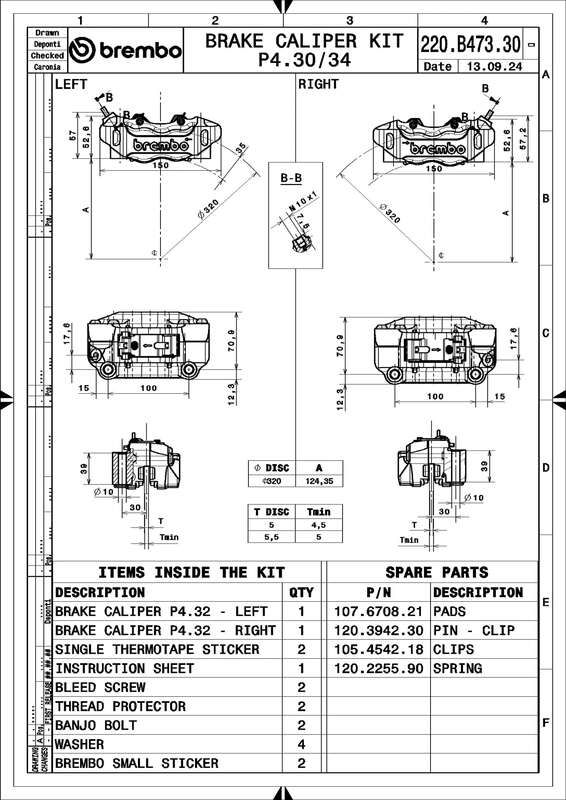 BREMBO UPGRADE GP4-RB 4-Kolben-Bremssättel (Paar) vorne, Ø 30/34 mm
