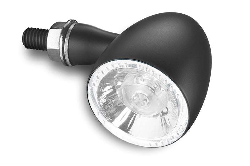 KELLERMANN Bullet 1000 PL White 2in1 LED Blinker-Positionsleuchte-Kombination, schwarzes Gehäuse / klares Glas