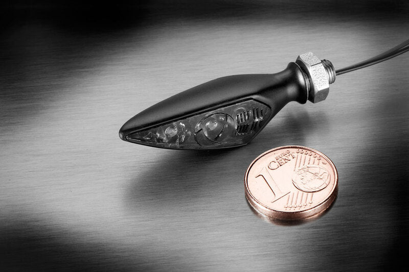 KELLERMANN Rhombus S Dark LED Blinker , schwarzes Gehäuse / getöntes Glas, vorne links oder hinten rechts