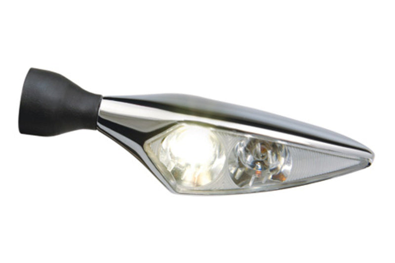 KELLERMANN Micro Rhombus PL 2in1 LED Blinker-Positionsleuchte-Kombination, chrom, vorne links