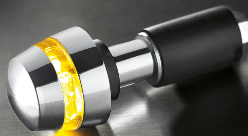KELLERMANN BL 2000 Dark LED Lenkerendenblinker, verchromes Gehäuse / klares Glas