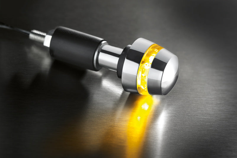 KELLERMANN BL 2000 Dark LED Lenkerendenblinker, verchromes Gehäuse / klares Glas