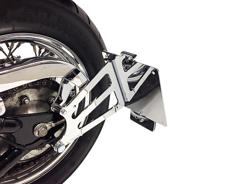 BURCHARD EXCELLENCE Seitlicher Kennzeichenhalter mit Teilegutachten, Kawasaki VN 800 Vulcan /Classic, chrom