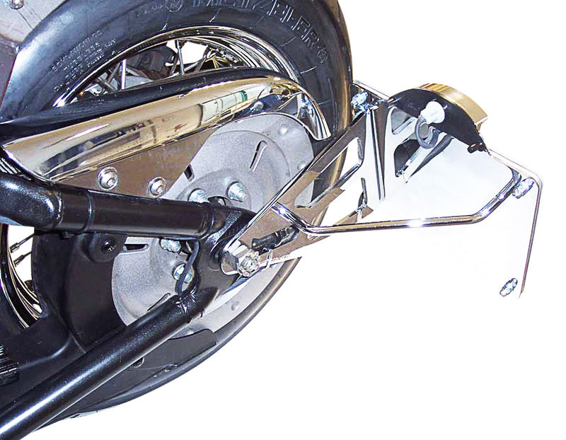 BURCHARD EXCELLENCE Seitlicher Kennzeichenhalter mit Teilegutachten, Kawasaki VN 900 Custom /Classic, schwarz matt