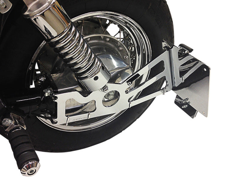 BURCHARD EXCELLENCE Seitlicher Kennzeichenhalter mit Teilegutachten, Kawasaki VN 1500 Vulcan /Classic, chrom