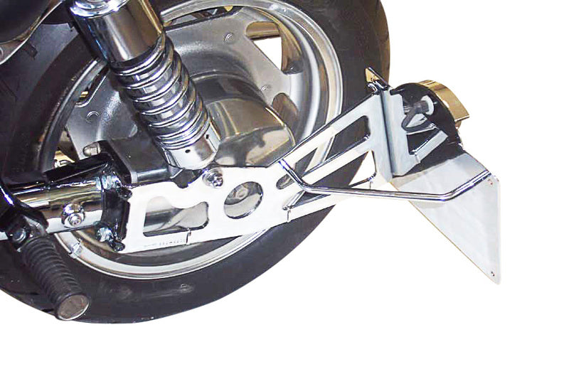 BURCHARD EXCELLENCE Seitlicher Kennzeichenhalter mit Teilegutachten, Kawasaki VN 1500 Mean Streak / Suzuki VZ 1600 Marauder, schwarz glänzend
