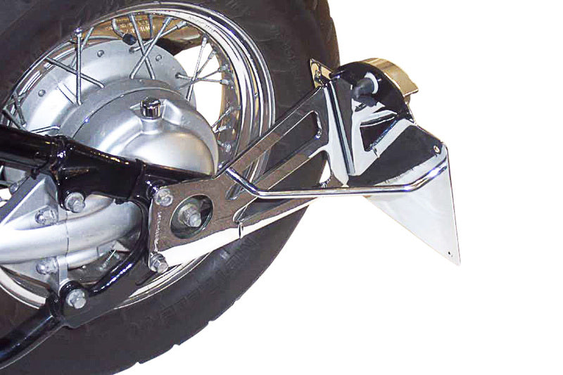 BURCHARD EXCELLENCE Seitlicher Kennzeichenhalter mit Teilegutachten, Yamaha XVS Drag Star Classic, chrom
