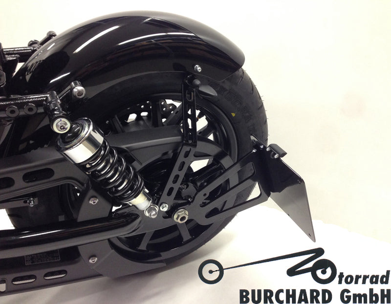 BURCHARD EXCELLENCE Seitlicher Kennzeichenhalter mit Teilegutachten, Yamaha XV 950 Bolt, schwarz matt