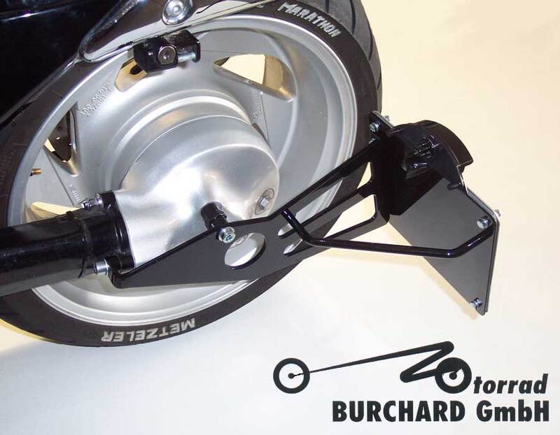 BURCHARD EXCELLENCE Seitlicher Kennzeichenhalter mit Teilegutachten, Suzuki Volusia /Intruder, chrom