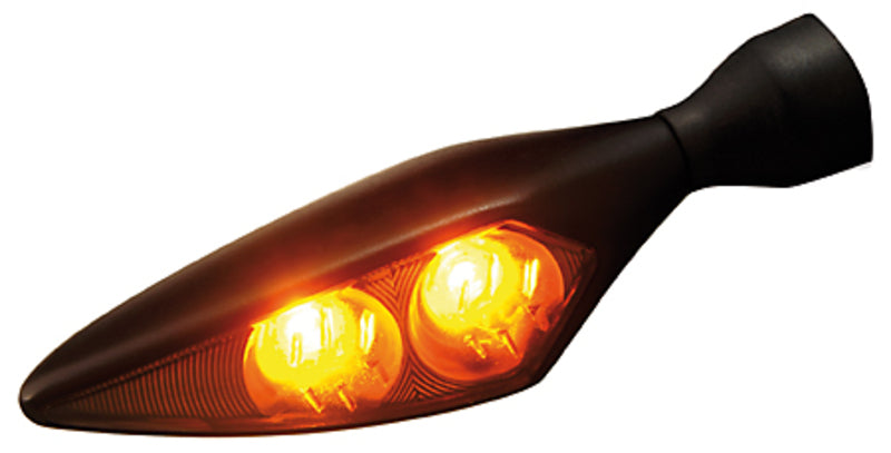 KELLERMANN Micro Rhombus Dark LED Blinker, schwarzes Gehäuse / getöntes Glas, vorne Rechts oder hinten Links