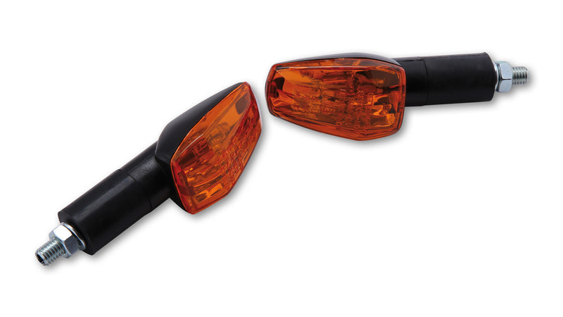 HIGHSIDER smart IMOLA 1 Mini-Blinker, Schwarz, Glas gelb, E-Geprüft, Langer Arm, (Paar)