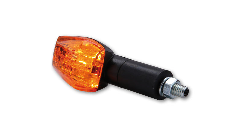HIGHSIDER smart IMOLA 1 Mini-Blinker, Schwarz, Glas gelb, E-Geprüft, Langer Arm, (Paar)