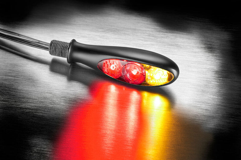 KELLERMANN Micro S DF Dark 3in1 Rücklicht-/Bremslicht-/Blinker-Einheit, schwarzes Gehäuse / getöntes Glas